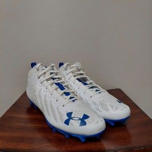 Men Under Armour Spotlight UA 4D Foam Football Cleats White 3023963-112 Sz 12.5